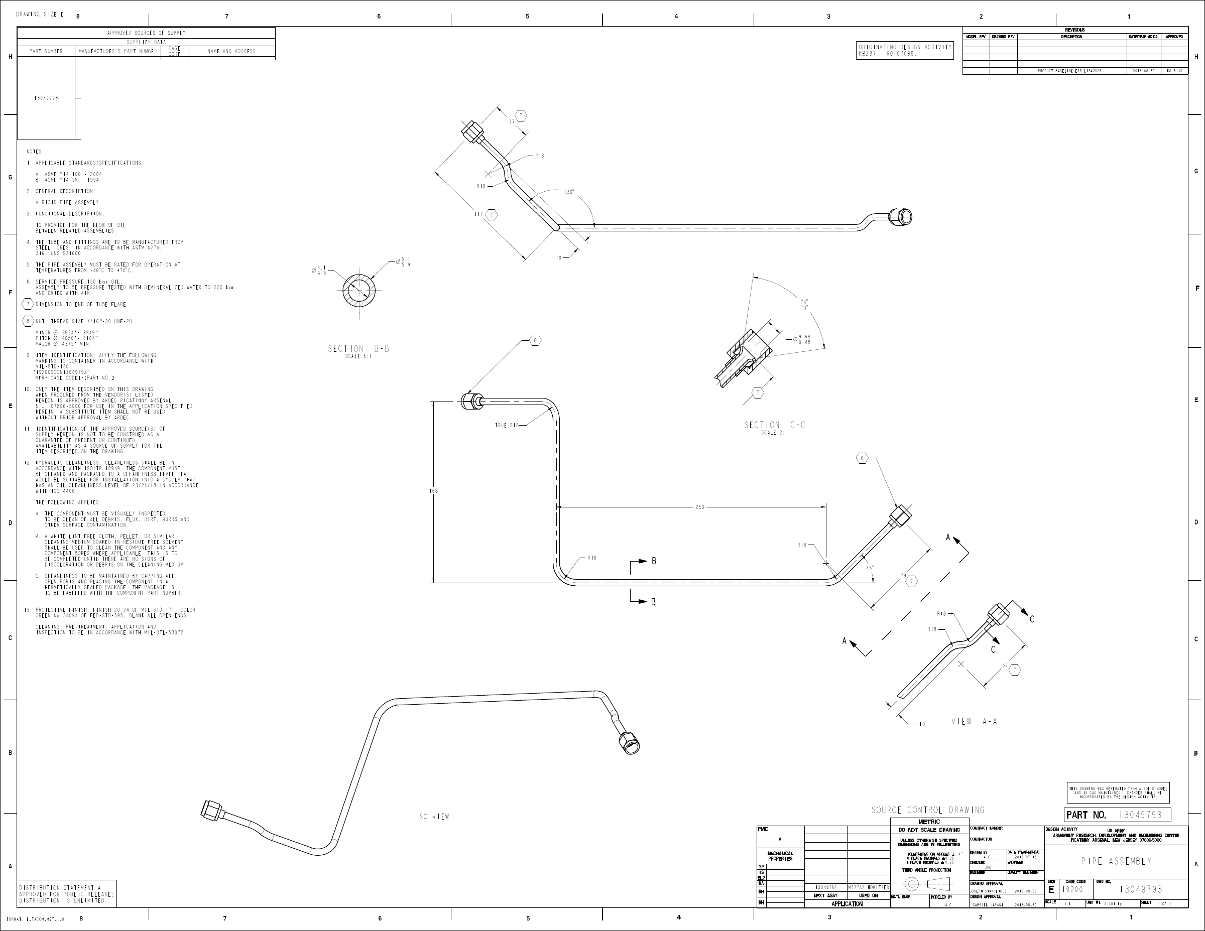 Pipe assembly drawing, Distribution A